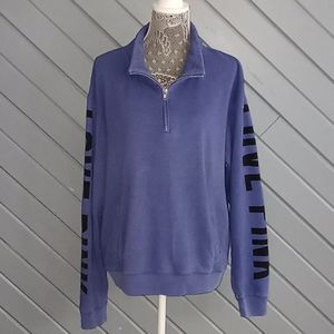 VS Pink periwinkle 1/2 zip sweatshirt-sz L